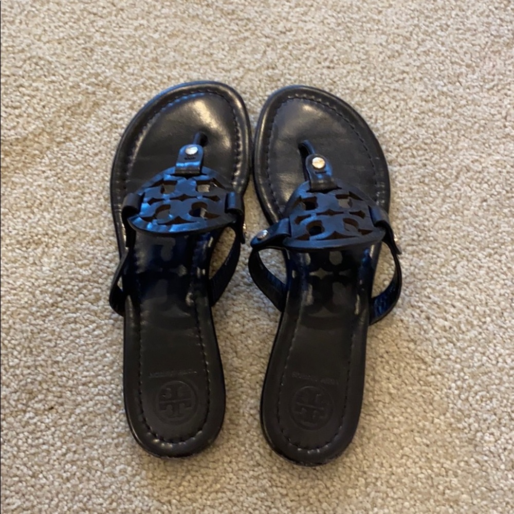 TORY BURCH Black Leather Miller Sandal